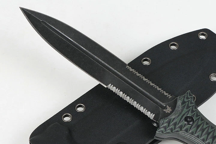 New Serrated Double Edge D2 Blade G10 Handle Tactics Dagger Hunting Knife VTH73 - Image 2 of 4