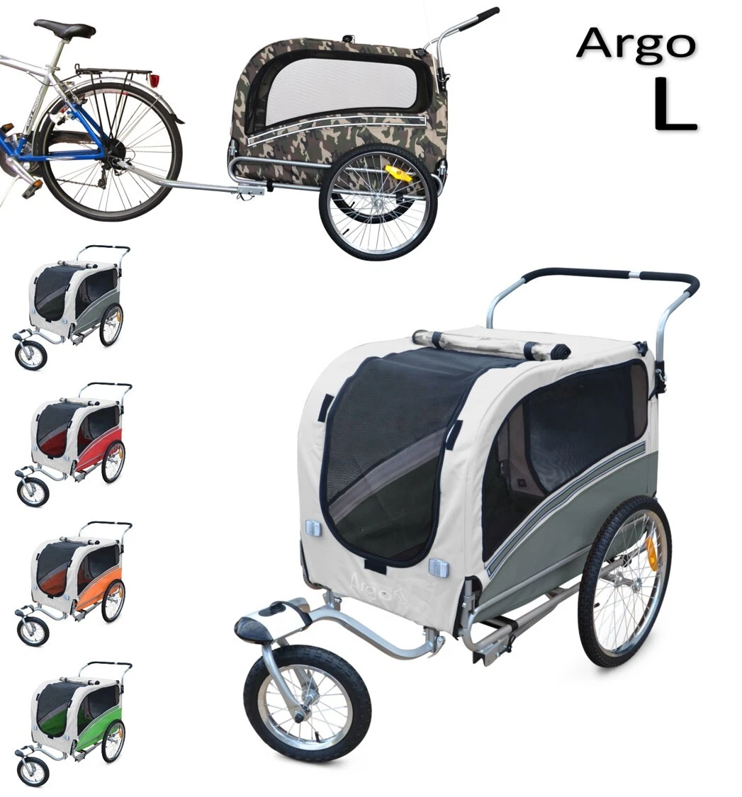 ARGO Remorque à vélo poussette taille L chariot pour chien animaux 5  couleurs