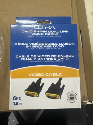 Ultra DVI-D 24-pin Dual Link Video Extension Cable Male To Male Connector 6ft
