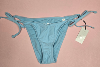 Shade & Shore Blue V-Front Bikini Bottom Small