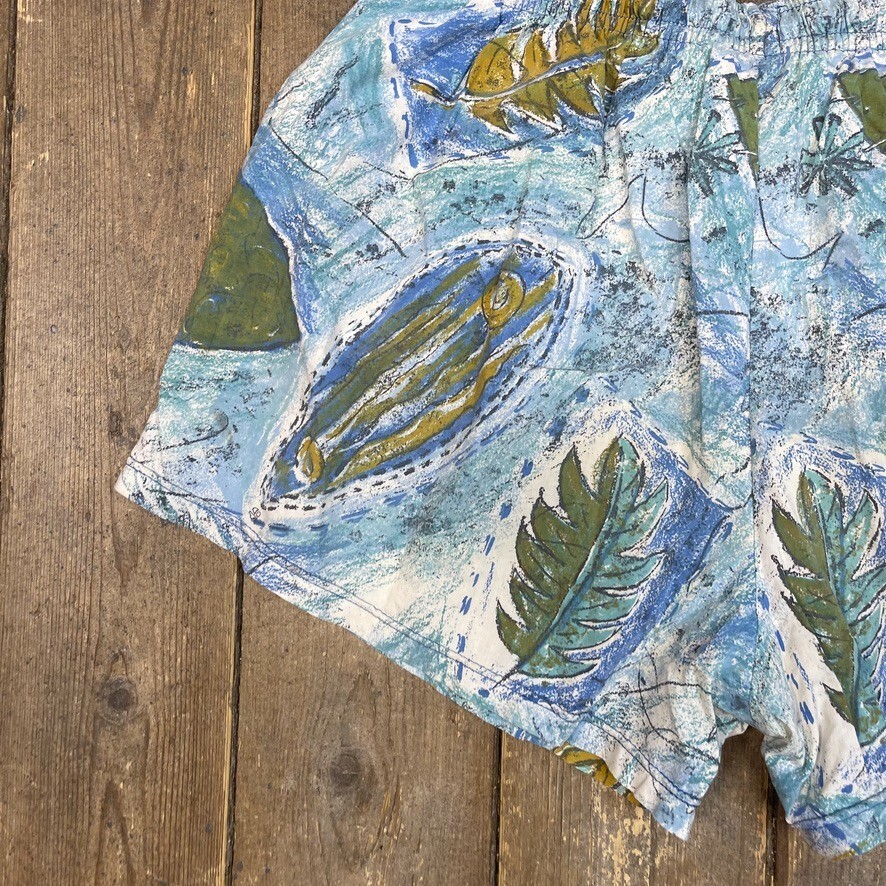 Vintage Swim Shorts Y2K Vintage Abstract Swimming Bottoms Blue, Mens Medium image 7