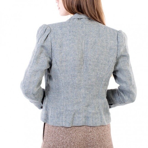 Isabel Marant Etoile Jacket 3 BlueGray 100% Linen Blazer Tweed Career Women’s - Picture 2 of 12