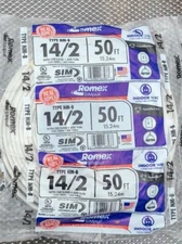 14/2 14-2 Romex Non-Metallic Electrical Copper Wire NM-B  - 50 FT