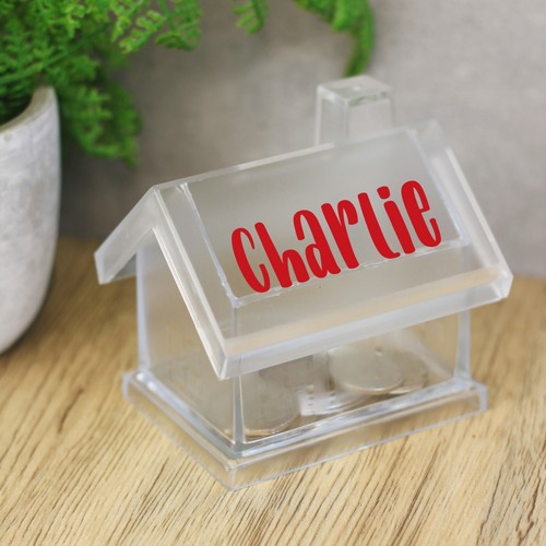 Caja de dinero personalizada en forma de casa transparente monedas niños ahorro niños alcancía - Imagen 20 de 26