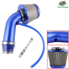 3" Blue Car Cold Air Intake Filter Induction Kit Pipe Hose System Power Flow