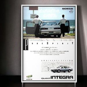 80s Authentic Ad Poster HONDA INTEGRA Mk1 AV , typeR dc2 typer dc2 suspension