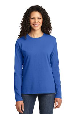 Port & Company LPC54LS Womens Long Sleeve Cotton Crew Neck Stylish T-Shirt