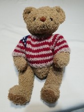 A A Plush Teddy Bear Beary Friends Flag Sweater Plush 11  Rare