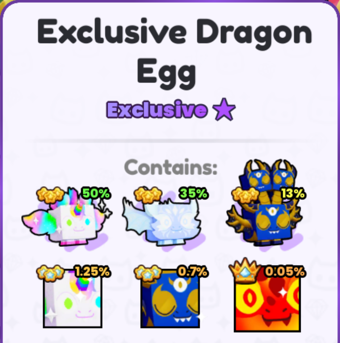 Exclusive Dragon Egg Pet Sim Simulator 99 PS99 Roblox Game | eBay