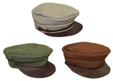 Peter Grimm Lila Geniune Leather Captain Sailor Cap NWT Pick Color/Size