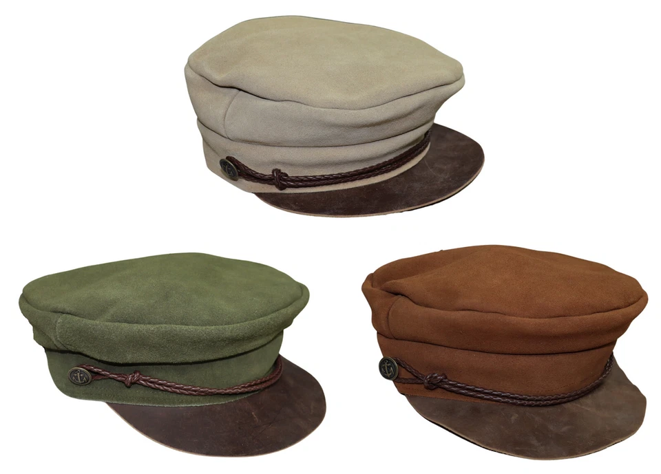 Peter Grimm Lila Geniune Leather Captain Sailor Cap NWT Pick Color/Size