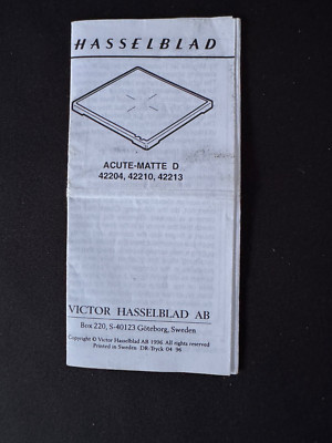 #A1216-Hasselblad Acute-Matte D 42204,42210,42213  instructions Anleitung