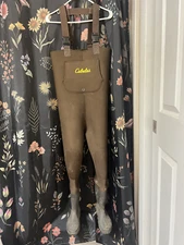 Cabelas Overall Chest Waders With Boots Hunting Fishing Neoprene Brown