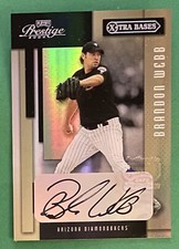 2004 Playoff Prestige Xtra Bases Black Auto /25 Brandon Webb #8 Diamondbacks