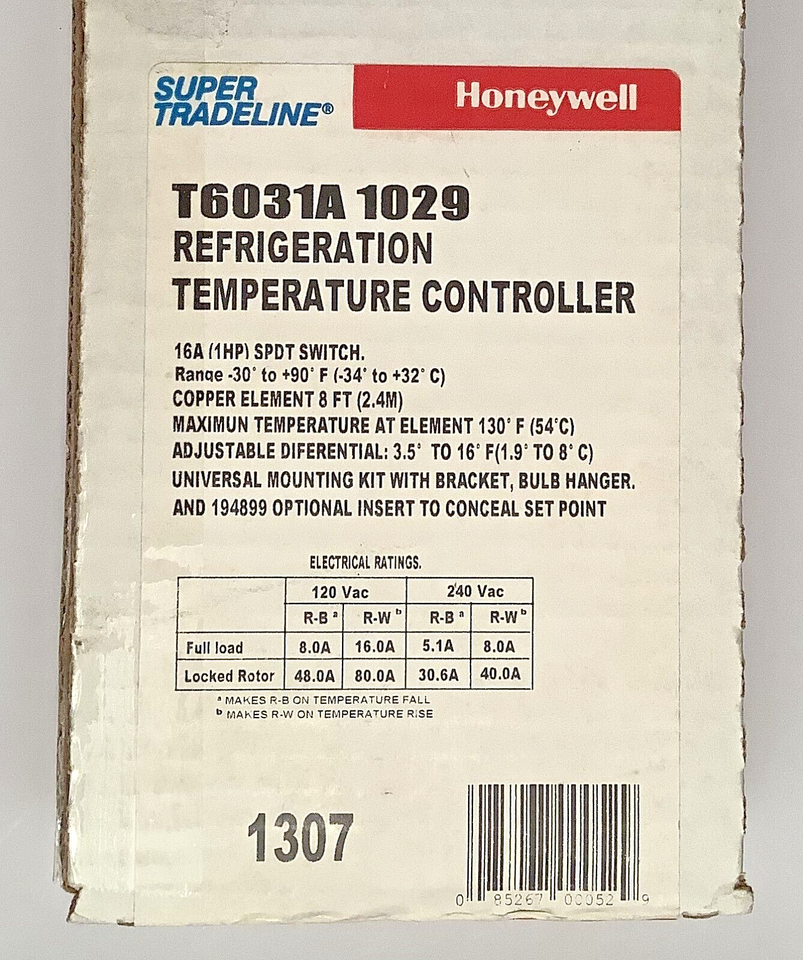 Honeywell T6031A 1029 Refrigeration Temperature Controller PRICE