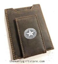 ZEP-PRO Texas Star Crazy Horse Leather Front Pocket Wallet