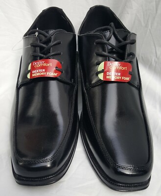 Dexter Comfort Mens 10.5 Black Memory Foam Crosby Oxford Lace Up Dress Shoe  | eBay