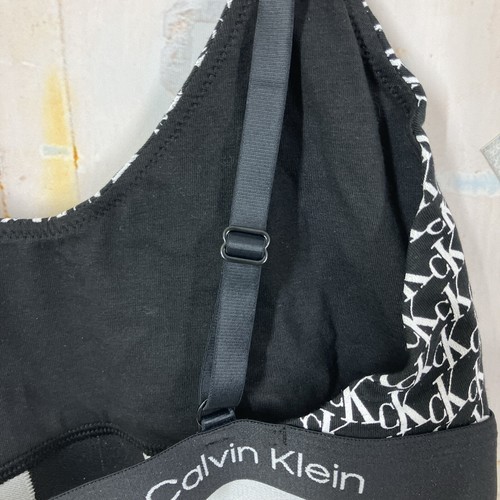 CALVIN KLEIN CK 1996 Unlined Wirefree Bralette QF7216-004 Size L White Black NWT - Imagen 10 de 11