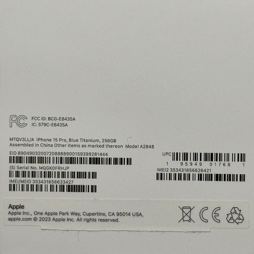 Apple iPhone 15 Pro A2848 256GB odblokowany niebieski tytan - Zdjęcie 18 z 18