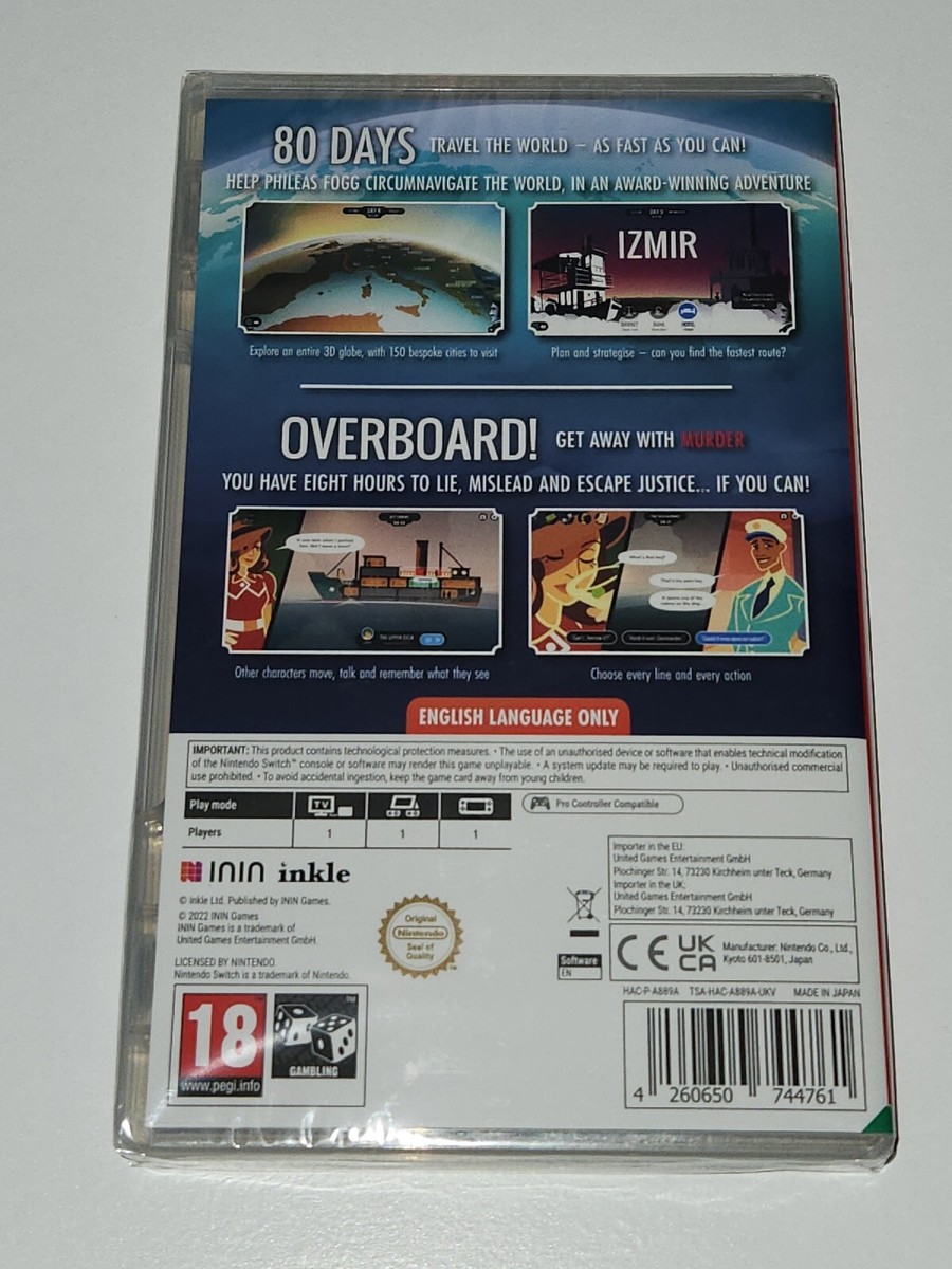 80 Days and Overboard (Nintendo Switch, 2022) NEW & SEALED