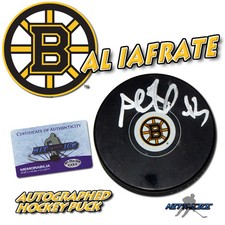 AL IAFRATE Signed BOSTON BRUINS Puck w/COA