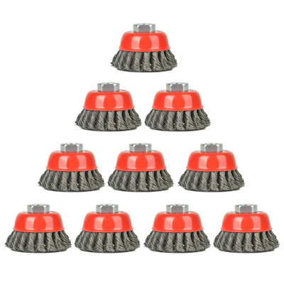 Aain 10 Pack 3inch Wire Wheel Brush Cup Brush for Metal, Rust Removal, Abrasives