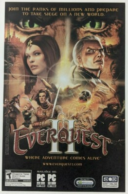 EverQuest II 2 Print Ad Game Poster Art PROMO Original PC MMORPG Advert RPG