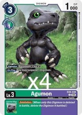 4x Digimon Card Game Agumon EX8-038 Chain of Liberation Common NM