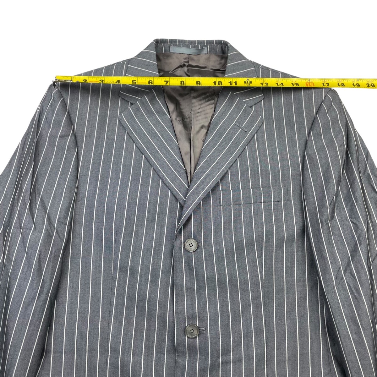 Gianni Versace Men's Wool/Silk Gangster Mobster Stripe Suit Gianni Versace Men's Wool/Silk Gangster Mobster Stripe Suit