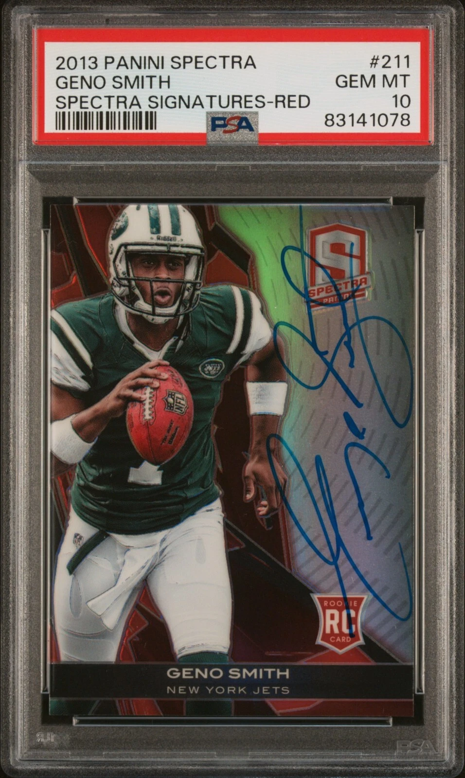 Geno Smith Panini Spectra Spectra Signatures #211 Red