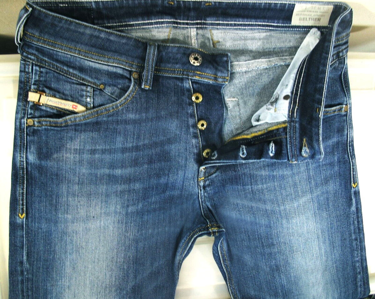 HOT AUTHENTIC Men's DIESEL BELTHER 814W Slim TAPERED STRETCH Denim