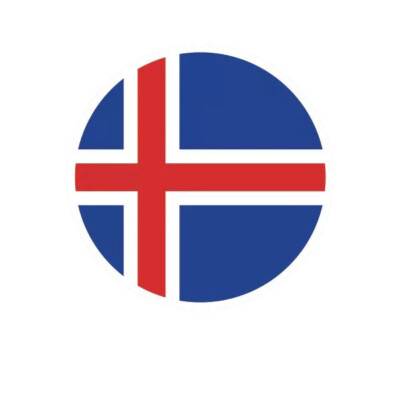Round Icelander Flag Sticker