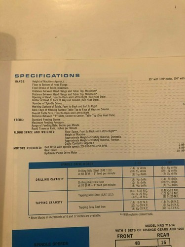 South Bend Deka-Drill Machine Hydraulic Drilling & Tapping Original 1978 15pg - Picture 5 of 12