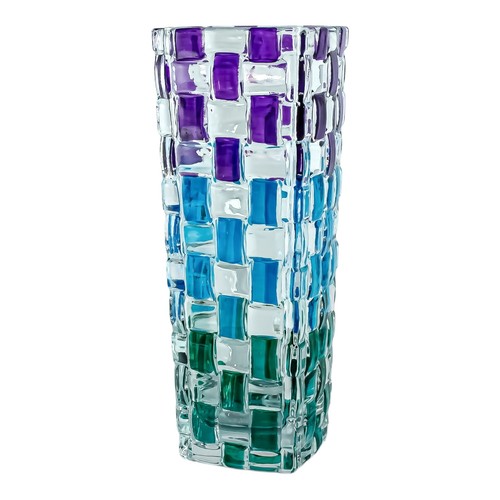 Murano Glass Vase Purple Green Blue Hand Made Painted Millefiori 16cm High - Picture 4 of 5
