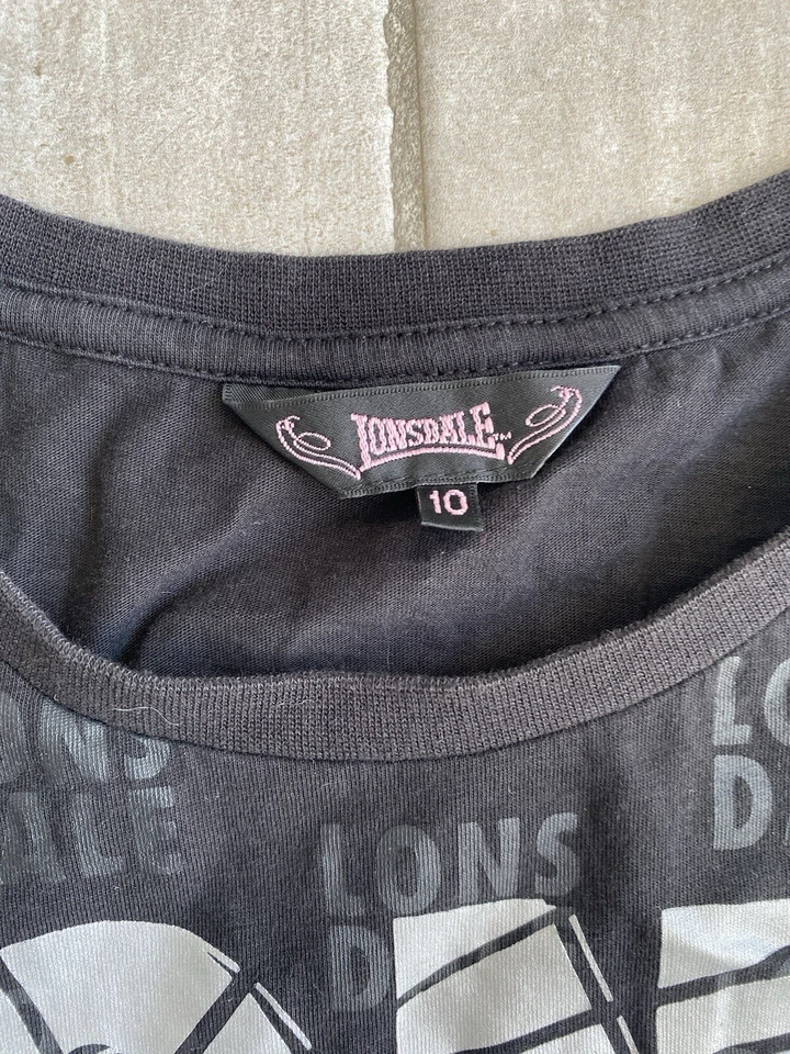 Camiseta Lonsdale London Y2K Talla 10 Manga Tapa Logo Monograma Informal Top Foto 3 de 4