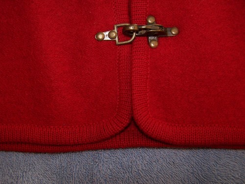 VTG 60s TALLY-HO RED SWEATER Vest/BOILED WOOL/SOLID BRASS CLIPS/PETITE SMALL/PS - Picture 8 of 10