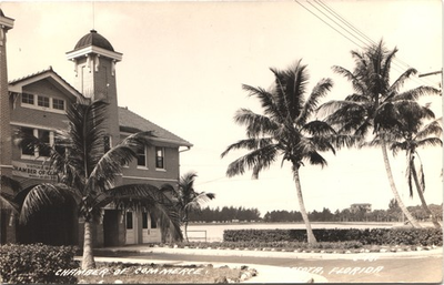 #ad CHAMBER OF COMMERCE sarasota fl 1940s postcard florida real photo rppc historic $13.33