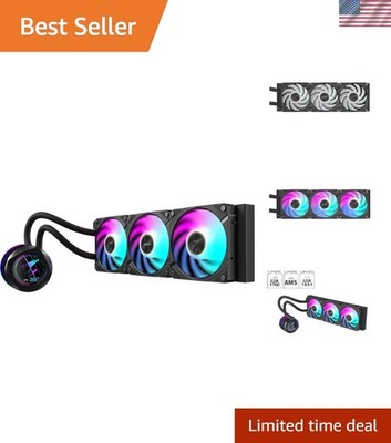 AORUS WATERFORCE X II 360 Liquid CPU Cooler, 360mm Radiator with 3X 120mm Low...