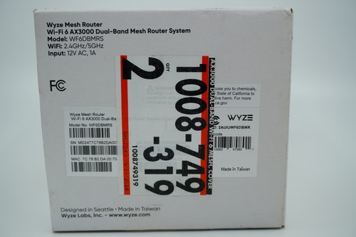 Wyze Mesh Router AX3000 Dual-Band Wi-Fi 6 System 2-Pack Smart Home Coverage New - Picture 2 of 7