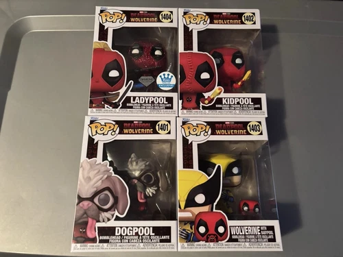 FUNKO POP DEADPOOL & WOLVERINE LOT OF 4 KIDPOOL BABYPOOL LADYPOOL DOGPOOL