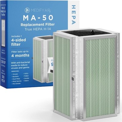 Medify MA-50 Genuine Replacement Filter 3 in 1 with Pre-filter, True HEPA H14