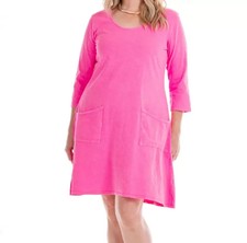 Fresh Produce 2x cosmos pink $69 Dalia jersey pockets 3/4 dress nwt new 2x