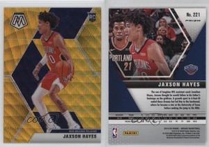 2019-20 Panini Mosaic Rookies Tmall Gold Wave Prizm Jaxson Hayes #221 Rookie RC