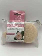 Skinutrients Spongeables ANTI-CELLULITE~ENGLISH ROSE~Body Wash in a Sponge~ NEW