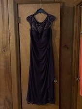 Women’s Long Cocktail Dress In Burgundy Color, Size 14, XScape