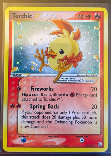 Pokémon TCG Torchic Star 108/109 EX Team Rocket Returns Ultra Rare Holo EN SWIRL
