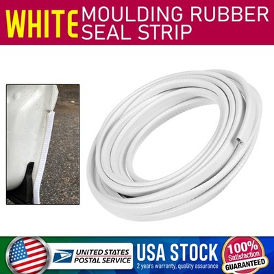 6M Car BuS SUV Door Guard Moulding Trin Rubber Edge Strip Seal Protector white
