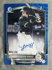 2025 Bowman Draft Landon Hodge 1st Bowman Auto Blue Wave /150 RC 