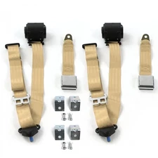 IH Scout 1961 - 1980 Airplane 3pt Tan Seat Kit w/Brackets-2 Belts 