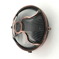 AußEnlampe Wandleuchte AußEn Rund Ø 17,5 Cm IP64 Messing Riffelglas E27 Rostfrei